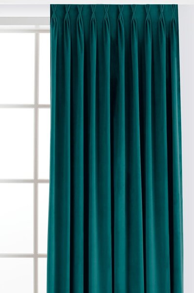 Morska aksamitna zasłona częściowo zaciemniająca (dimout) 140x250 cm Velto – Filumi