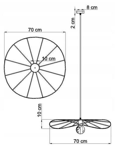 Czarna lampa wisząca ø 70 cm Elliot – Sollux