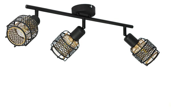 Lampa Sufitowa Lindby, Eudoria, ściemnialny, czarny, salon, metal, nowoczesny