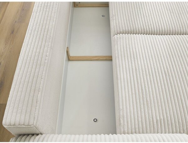 Kremowa sztruksowa rozkładana sofa 257 cm Lucien – Bobochic Paris