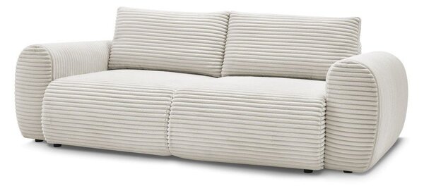Kremowa sztruksowa rozkładana sofa 257 cm Lucien – Bobochic Paris