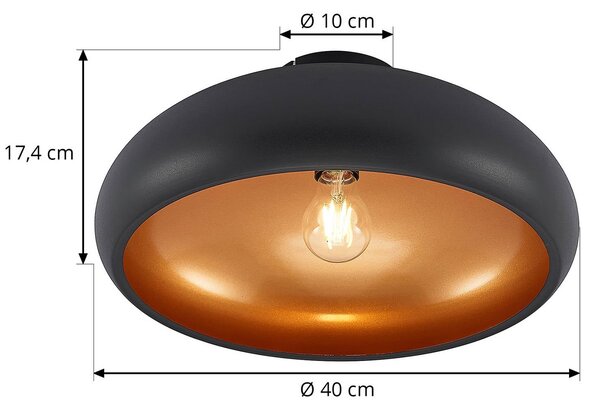Lampa sufitowa Gerwina Lindby, możliwość ściemniania, czarny, salon / jadalnia, metal, nowoczesny