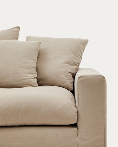 Beżowa lniana sofa 240 cm Nora – Kave Home