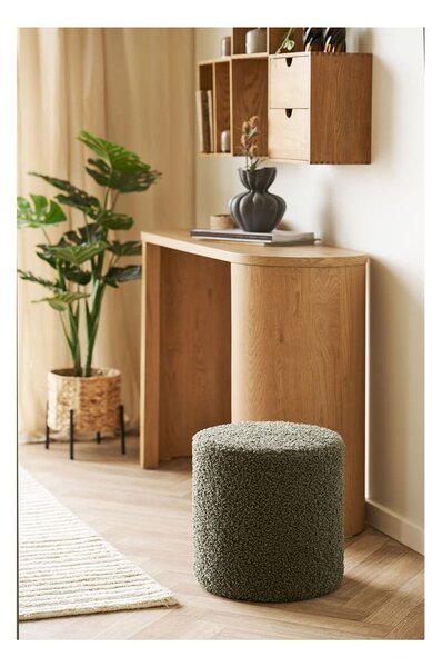 Zielony puf z materiału bouclé Ejby – House Nordic