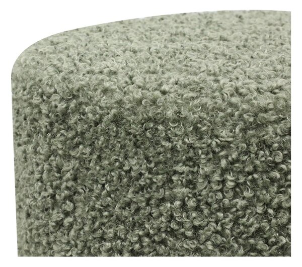 Zielony puf z materiału bouclé Ejby – House Nordic
