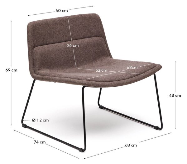 Brązowy fotel Zahara – Kave Home