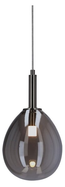 Szara lampa wisząca LED ze szklanym kloszem Lukka – Candellux Lighting