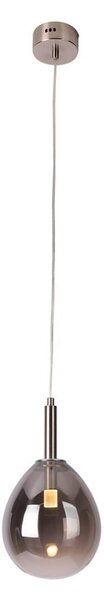 Szara lampa wisząca LED ze szklanym kloszem Lukka – Candellux Lighting