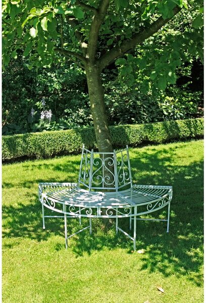 Biała metalowa ławka ogrodowa Varda – Garden Pleasure
