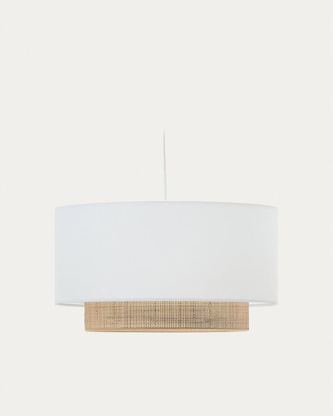 Biało-naturalny tekstylny abażur ø 60 cm Erna – Kave Home