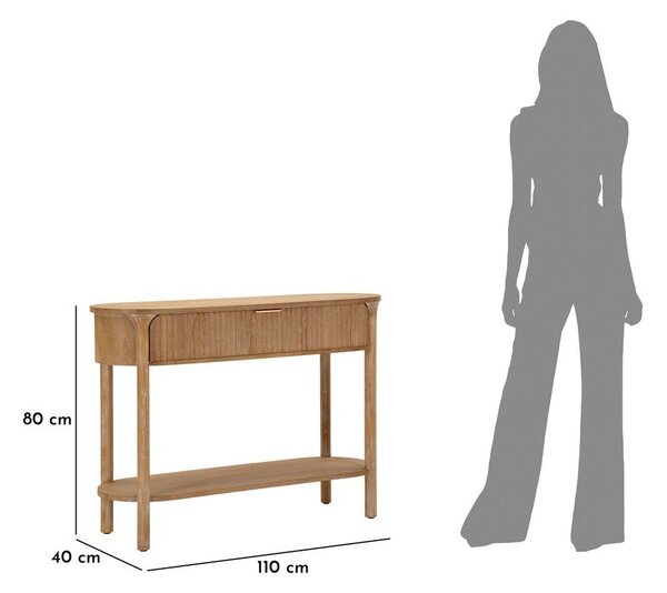 Konsola z litego drewna jodłowego w naturalnym kolorze 40x110 cm Gothenburg – Mauro Ferretti