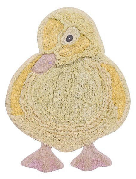 Żółty bawełniany dywan dziecięcy tkany ręcznie odpowiedni do prania 95x120 cm Ducky – Lorena Canals