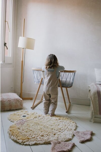 Żółty bawełniany dywan dziecięcy tkany ręcznie odpowiedni do prania 95x120 cm Ducky – Lorena Canals