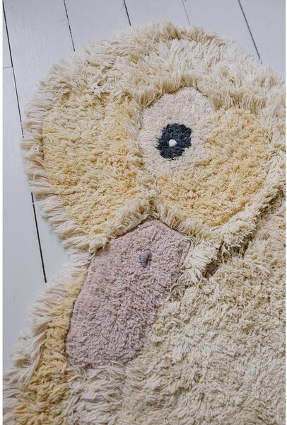 Żółty bawełniany dywan dziecięcy tkany ręcznie odpowiedni do prania 95x120 cm Ducky – Lorena Canals
