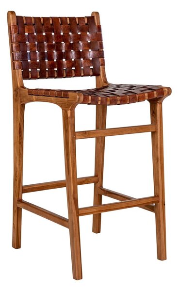 Brązowy hoker z drewna tekowego 101 cm Perugia – House Nordic