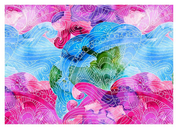 Obraz na szkle - Kolorowe fale (70x50 cm)