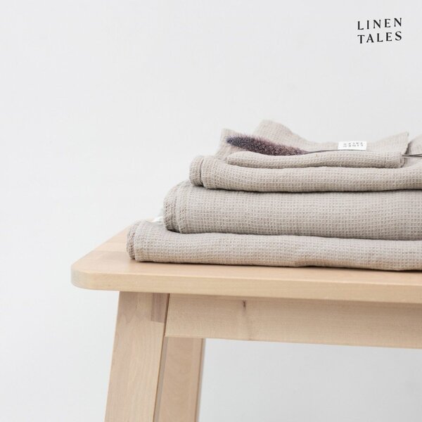 Lniany kąpielowy ręcznik waflowy 100x140 cm Natural Fine Waffle – Linen Tales