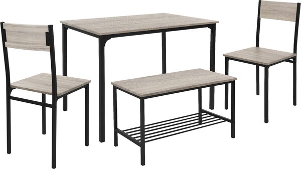 ML-Design zestaw jadalniany dla 4 osób, db Sonoma, stó z 2 krzesami 1 awka