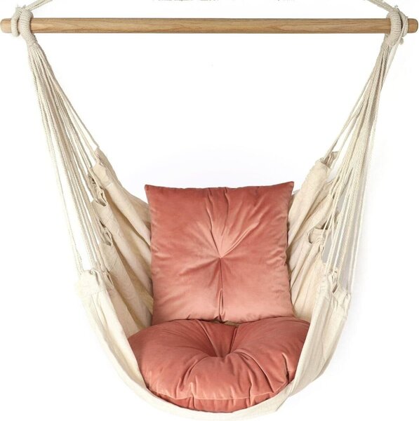 Love Gifts® Fotel wiszcy z 2 poduszkami i zestawem haków sufitowych 130/100 cm - udwig 150 kg, fotel wiszcy dla dorosych i dzieci, zawieszenie fotela wiszcego do wntrz