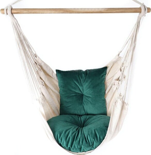 Love Gifts® Fotel wiszcy z 2 poduszkami i zestawem haków sufitowych 130/100 cm - udwig 150 kg, fotel wiszcy dla dorosych i dzieci, zawieszenie fotela wiszcego do wntrz