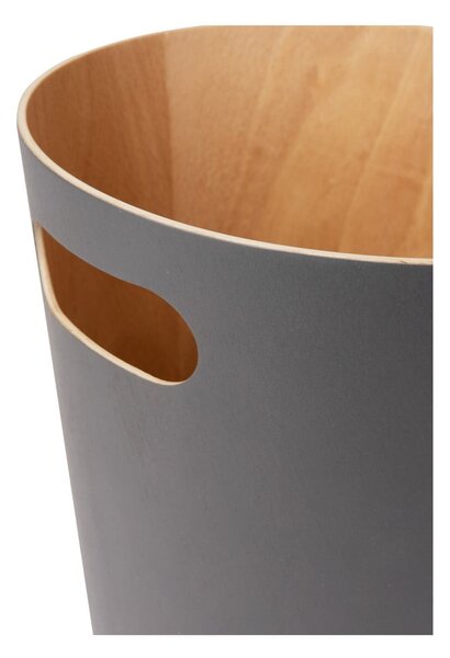Ciemnoszary biurowy kosz na śmieci 7,5 l Woodrow – Umbra