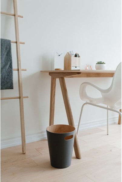 Ciemnoszary biurowy kosz na śmieci 7,5 l Woodrow – Umbra