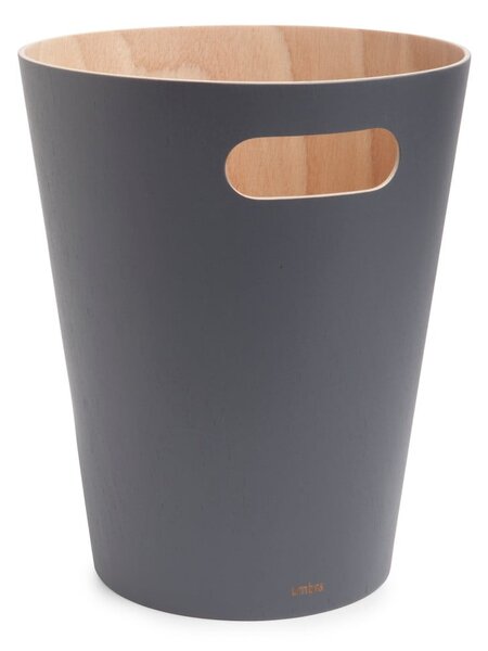Ciemnoszary biurowy kosz na śmieci 7,5 l Woodrow – Umbra