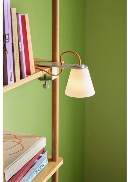 Szara lampa stołowa ze szklanym kloszem (wysokość 23 cm) Lure – Hübsch