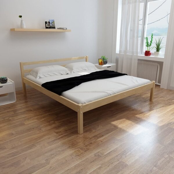 Łóżko z materacem, lite drewno sosnowe, 180 x 200 cm
