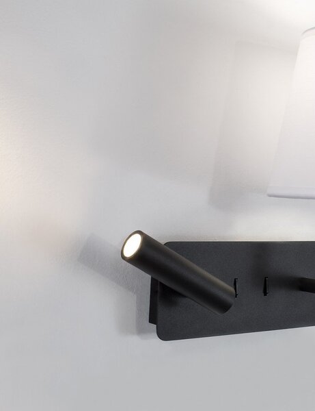 Biały/w kolorze matowej czerni aluminiowy kinkiet z elastyczną konstrukcją Savona – Nova Luce