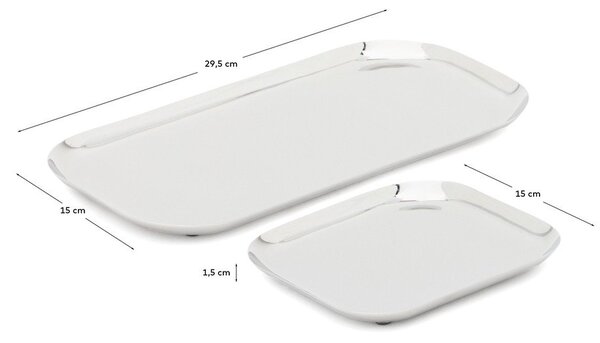 Tace do serwowania ze stali nierdzewnej zestaw 2 szt. 15x29 cm Nirela – Kave Home