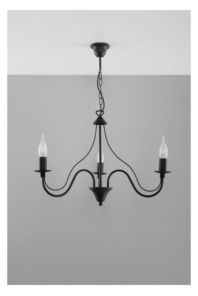 Czarna metalowa lampa wisząca ø 60 cm Fiorano – Sollux