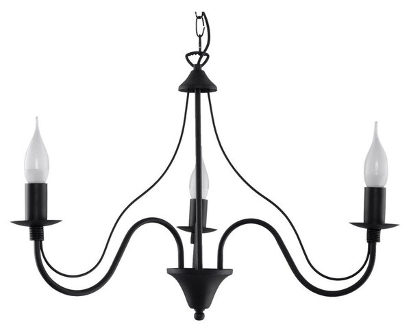Czarna metalowa lampa wisząca ø 60 cm Fiorano – Sollux