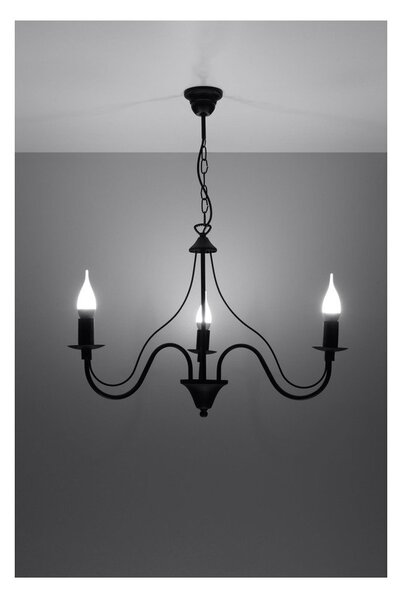 Czarna metalowa lampa wisząca ø 60 cm Fiorano – Sollux