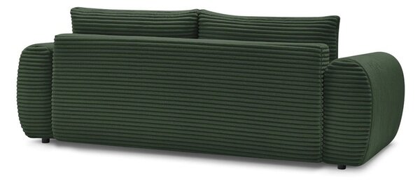 Ciemnozielona sztruksowa rozkładana sofa 257 cm Lucien – Bobochic Paris