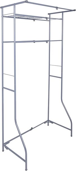 Metalowy regał łazienkowy nad pralką FIXANO 170x60-90 cm, szary