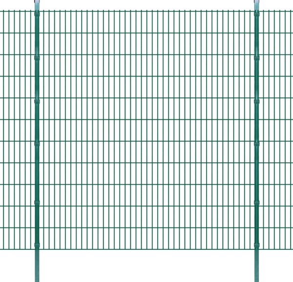 2D Panele i słupki ogrodzeniowe 2008x2230 mm 26 m zielone