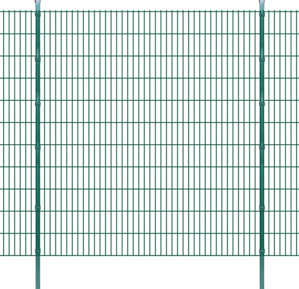 2D Panele i słupki ogrodzeniowe 2008x2230 mm 32 m zielone
