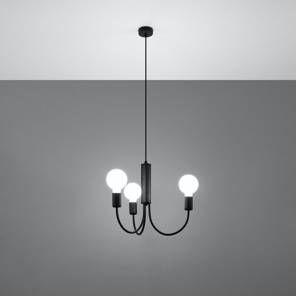 Czarna lampa wisząca ø 45 cm Karim – Sollux
