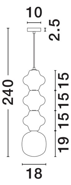 Biała/pomarańczowa lampa wisząca ceramiczna ze szklanym kloszem ø 18 cm Clio – Nova Luce