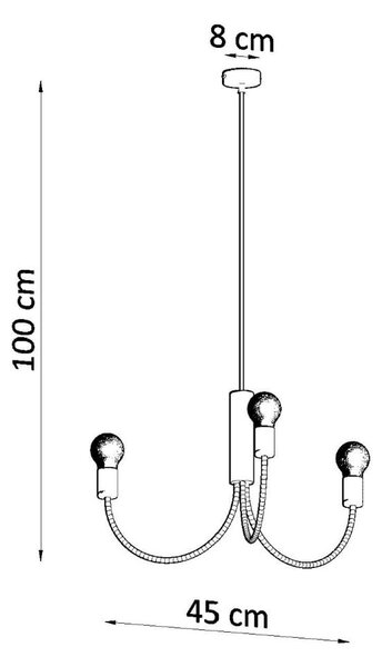 Czarna lampa wisząca ø 45 cm Karim – Sollux