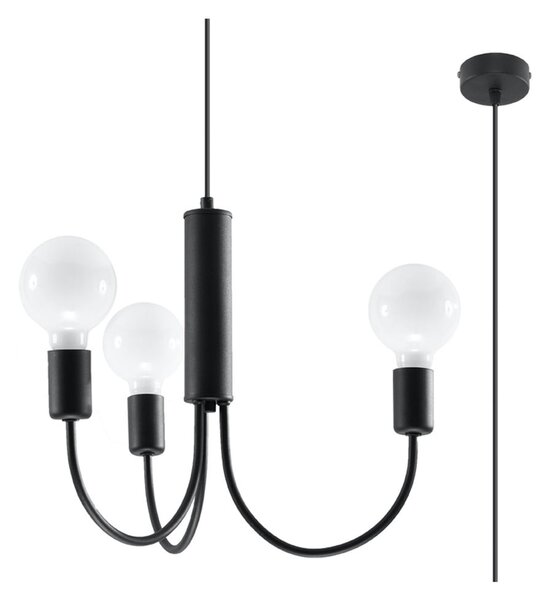 Czarna lampa wisząca ø 45 cm Karim – Sollux