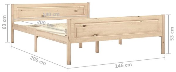 Podwójne Łóżko Z Naturalnego Drewna Sosny 140X200 A6-Z06