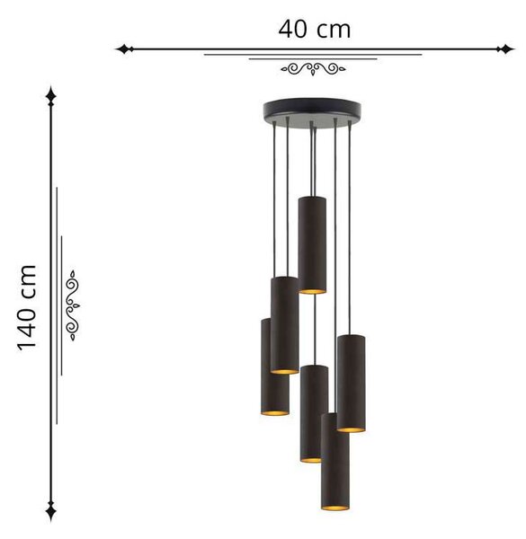 Regulowana czarna lampa wisząca glamour - EX342 L3-S06