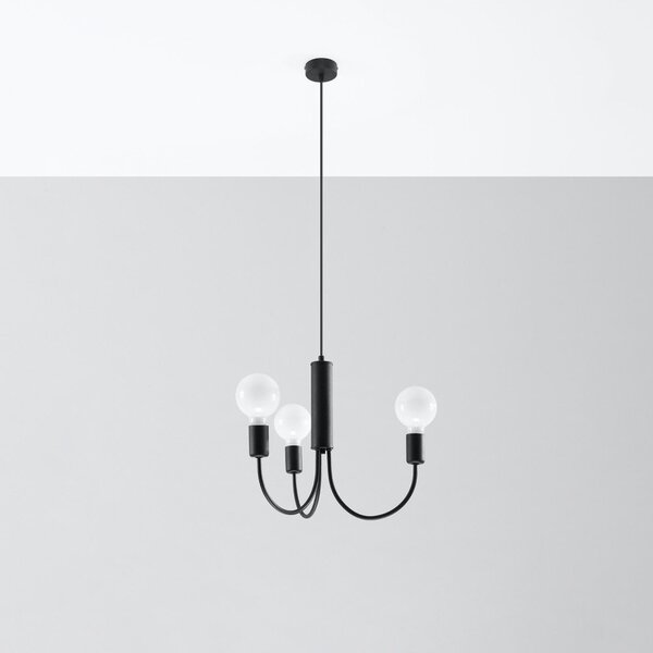 Czarna lampa wisząca ø 45 cm Karim – Sollux
