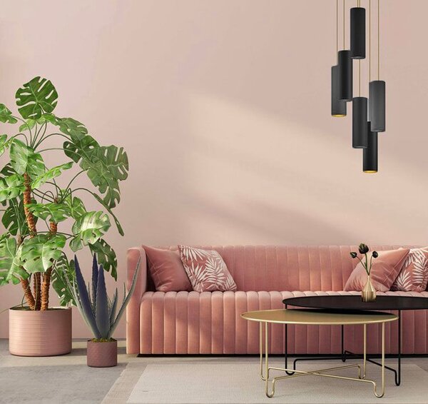Regulowana czarna lampa wisząca glamour - EX342 L3-S06