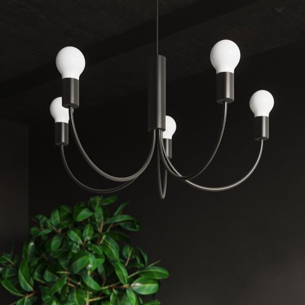 Czarna lampa wisząca ø 45 cm Karim – Sollux