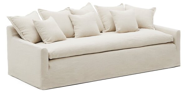 Beżowa lniana sofa 230 cm Zenira – Kave Home