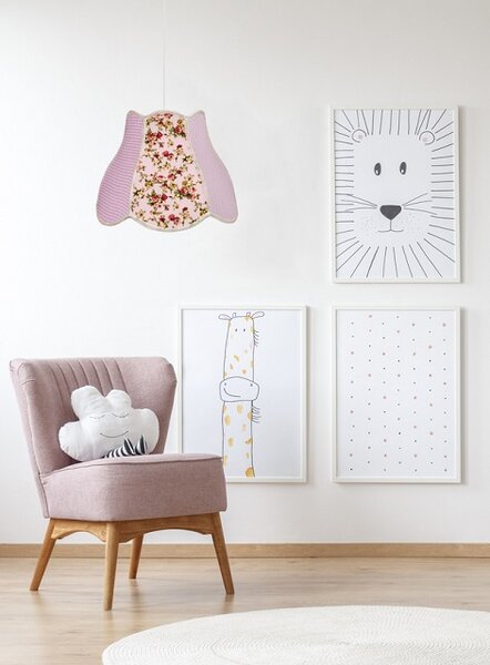 Różowa patchworkowa lampa wisząca - V167 P4-S09