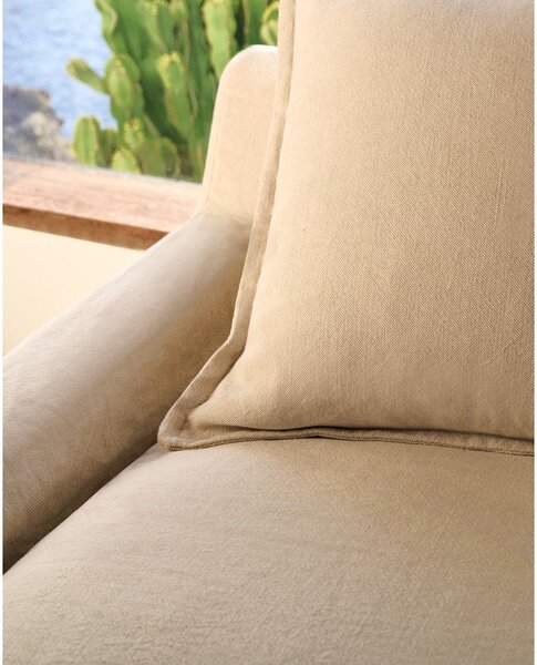 Beżowa lniana sofa 230 cm Zenira – Kave Home